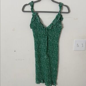 Chic Green Floral Mini Dress